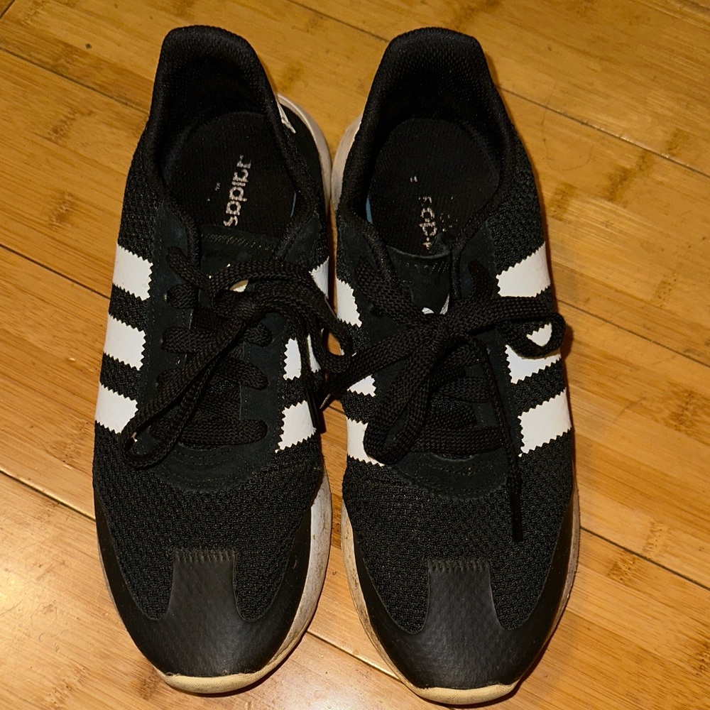 Adidas Black and White Athletic Shoes